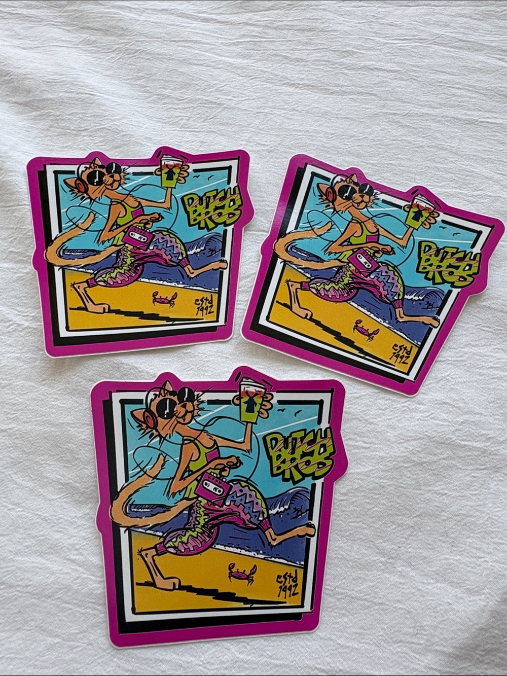 3 Dutch Bros 2023 Cool Cat Sticker Collection